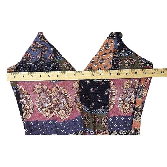 Tigerlily Adjustable Strap Multicolor Patchwork Maxi Dress Size 2 - Picture 4 of 8